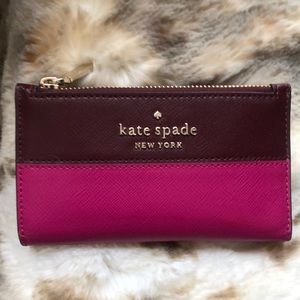 Kate Spade fold over pink wallet